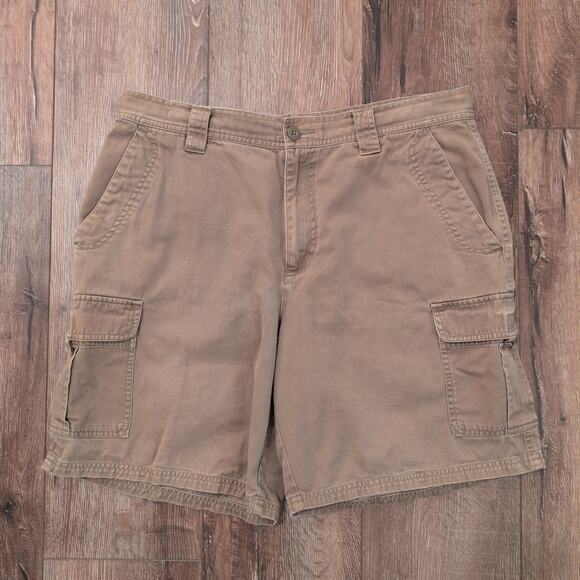 VTG Columbia Men's XL 36x8 Cargo Shorts Hiking Camping Utility Trail Brown Y2K - Picture 1 of 9